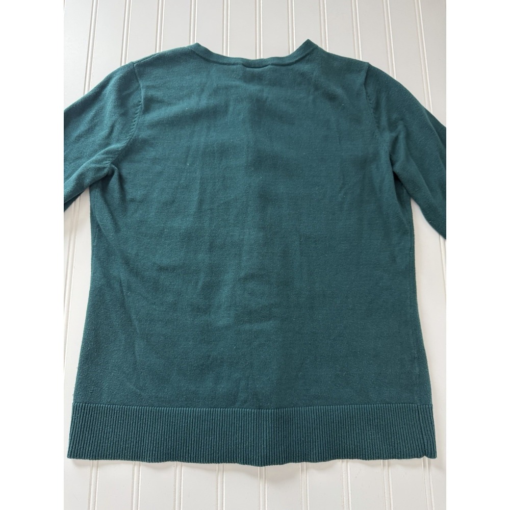 Ann Taylor LOFT Women's Rhinestone‎ Button Cardigan Medium Green - Picture 7 of 7